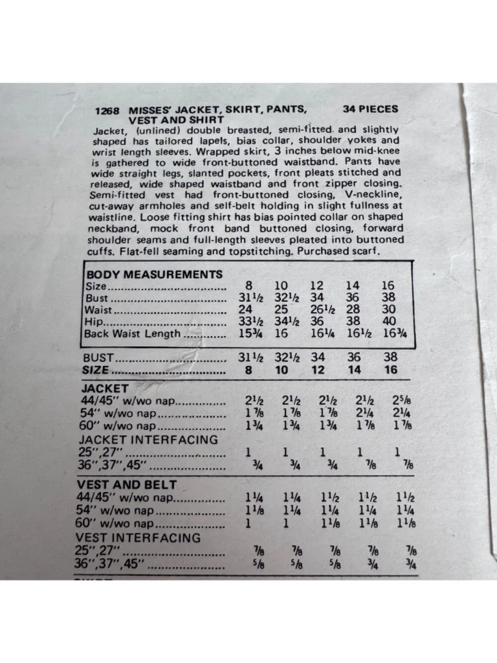Vogue sewing pattern